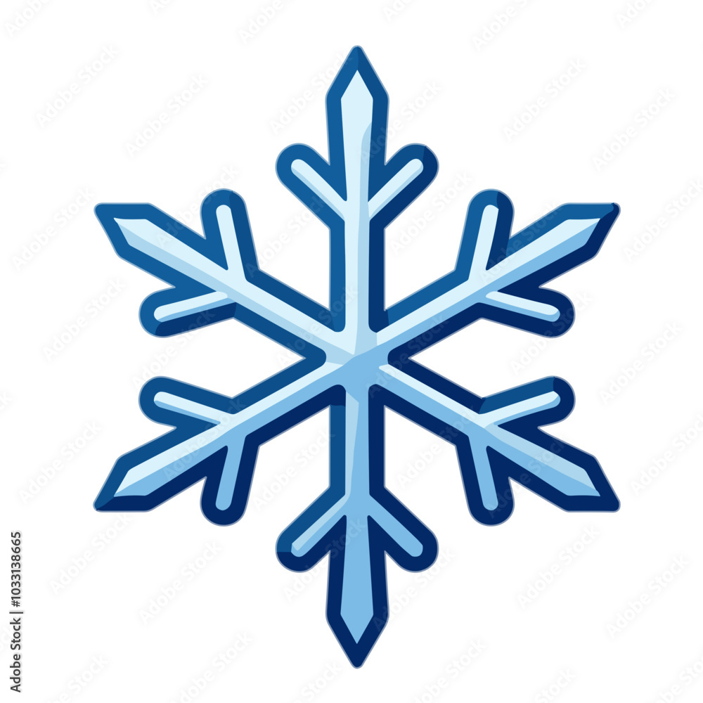 Blue snowflake icon, winter symbol illustration Blue snowflake icon, winter symbol illustration