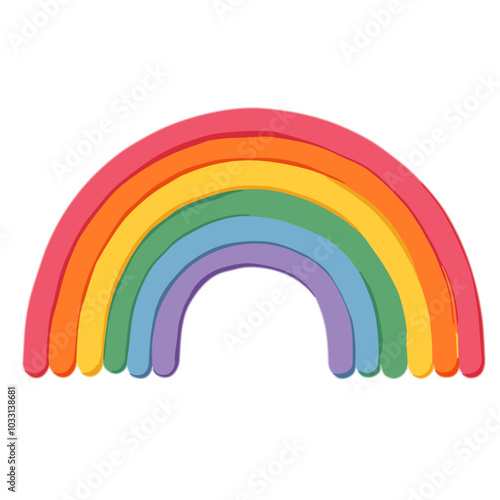 Colorful rainbow arc icon, weather phenomenon illustration