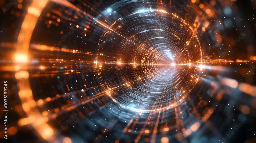 Obraz premium Abstract Tunnel of Lights and Particles