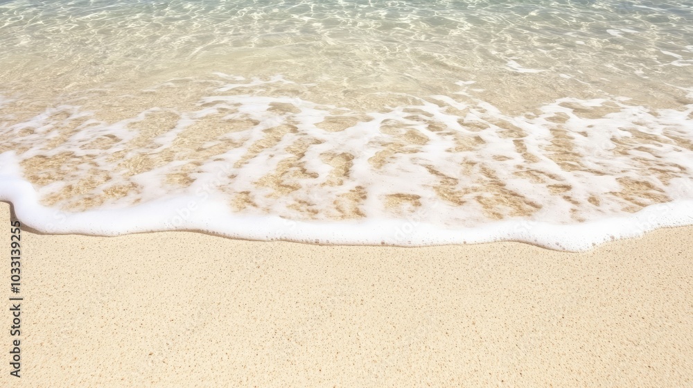 Serene Coastal Waves Lapping on Golden Sand Serene Coastal Waves Lapping on Golden Sand