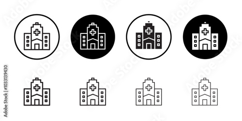 Hospital Icon Isolated flat vector in outline