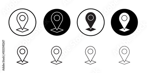 Map marker icon Isolated flat vector in outline
