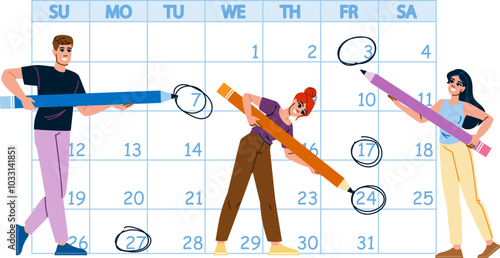 task digital calendar vector. person business, schedule time, busy woman task digital calendar character. people flat cartoon illustration