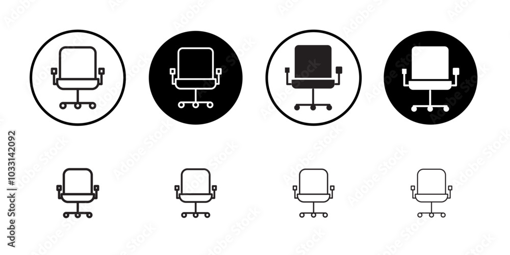 Office chair icon Isolated flat vector in outline Office chair icon Isolated flat vector in outline