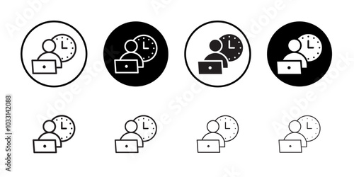 Office hours icon Isolated flat vector in outline
