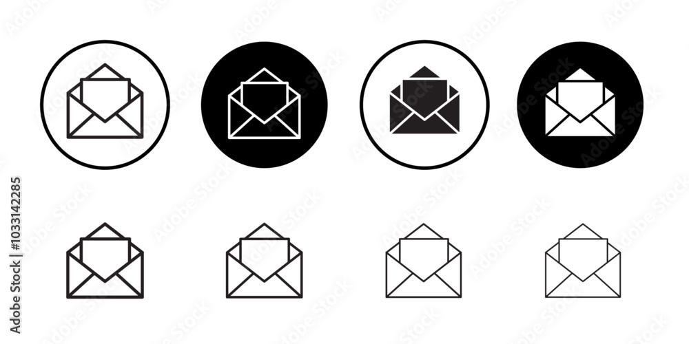 Open envelope icon Isolated flat vector in outline Open envelope icon Isolated flat vector in outline