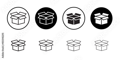 Open box icon Isolated flat vector in outline