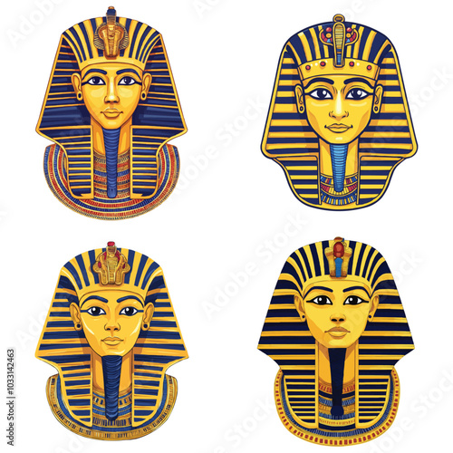 Vector illustration of a pharaoh's head set