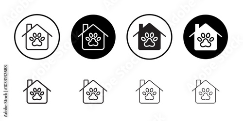 Pet House icon Isolated flat vector in outline