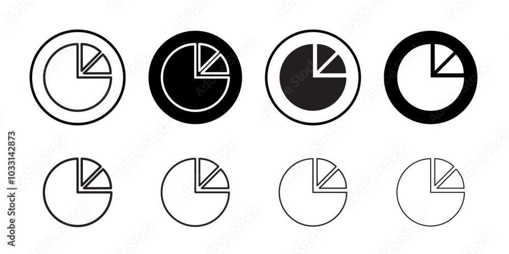 Pie chart icon Isolated flat vector in outline Pie chart icon Isolated flat vector in outline