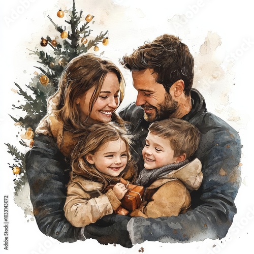 Obraz na płótnie Happy family celebrating together during the holiday season. w salonie