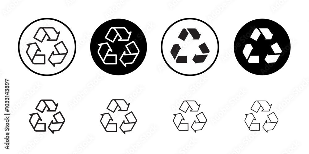 Recycle icon Isolated flat vector in outline Recycle icon Isolated flat vector in outline