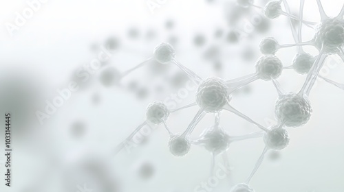 White Spherical Cells Connected by Thin Filaments in a Network photo