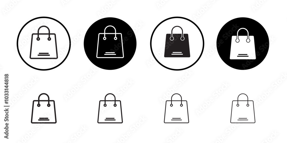 Shopping bag icon Isolated flat vector in outline Shopping bag icon Isolated flat vector in outline