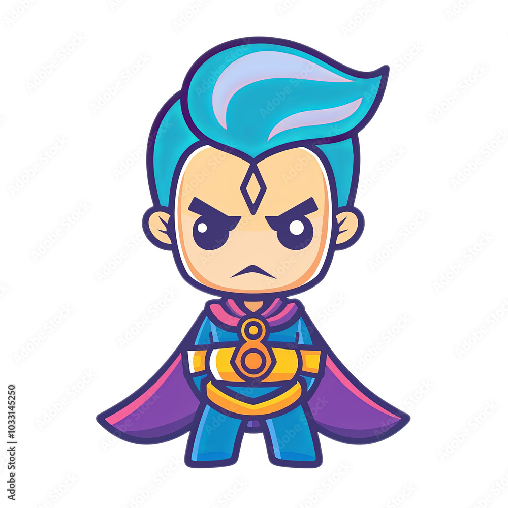 Colorful Cartoon Cat Character in Ninja Outfit Colorful Cartoon Cat Character in Ninja Outfit