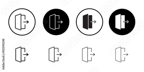 Sign out icon Isolated flat vector in outline