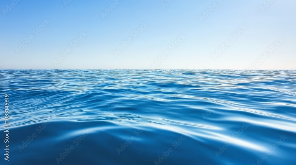 Serene Ocean Expanse Under Bright Blue Sky Serene Ocean Expanse Under Bright Blue Sky