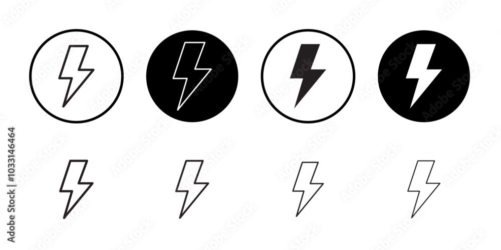 Thunder bolt icon Isolated flat vector in outline Thunder bolt icon Isolated flat vector in outline