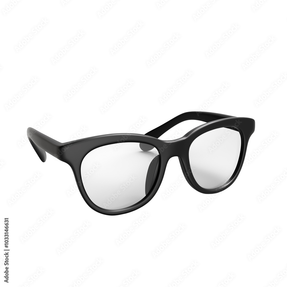 Fototapeta premium 3d rendering icon glasses illustration png. cartoon minimal style on transparent isolated background.