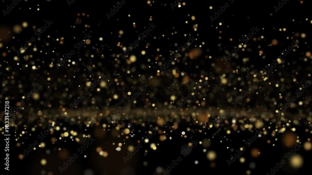 Abstract background of sparkling golden lights against a black background. Abstract background of sparkling golden lights against a black background.