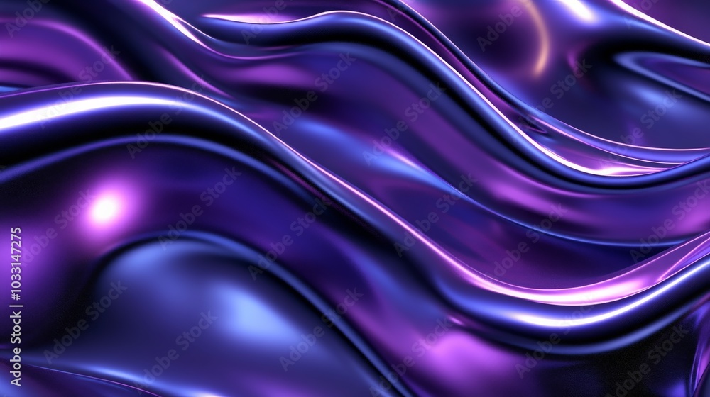 Obraz premium Surreal Waves of Vibrant Purple and Blue