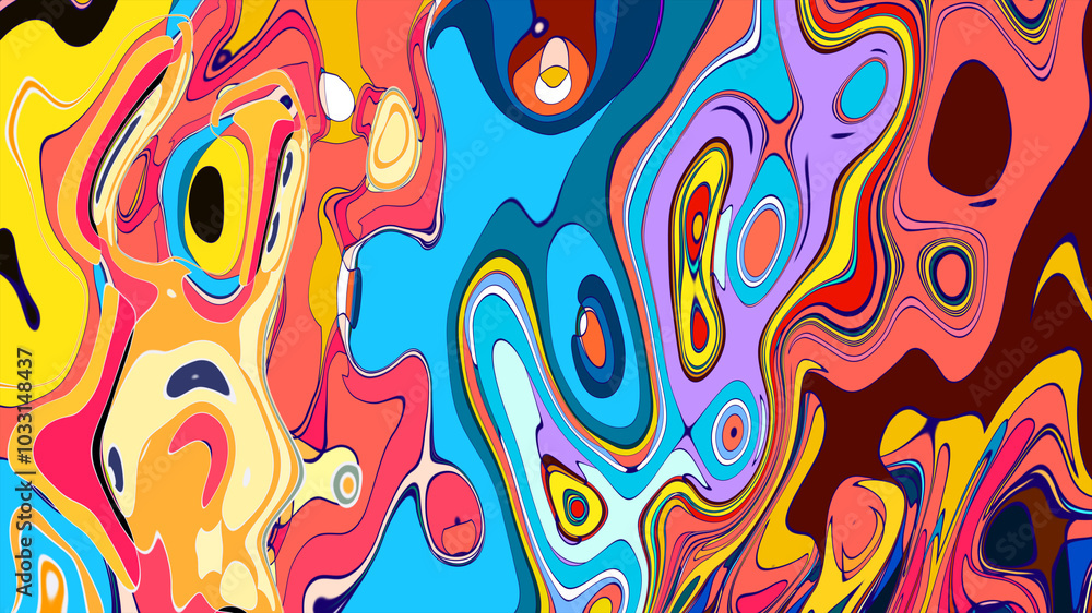 Dynamic Fluid Shapes with Vibrant Colors, Abstract Art Background for Summer Music Dynamic Fluid Shapes with Vibrant Colors, Abstract Art Background for Summer Music