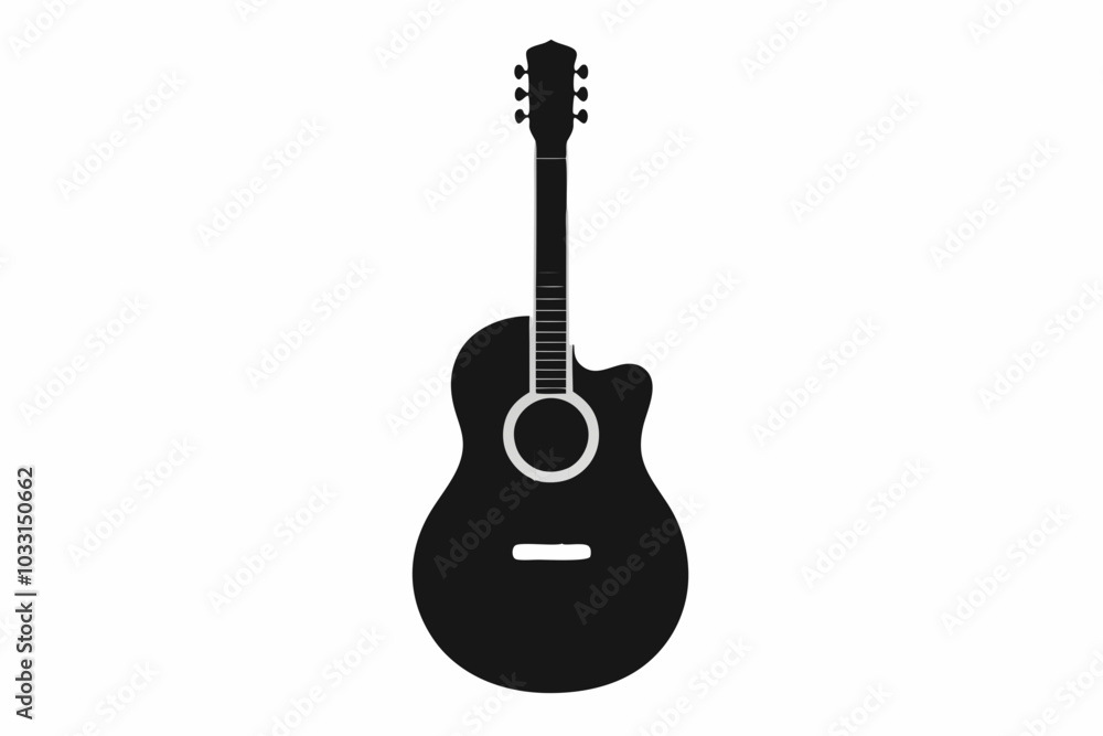 Obraz premium Guitar icon. Acoustic guitar silhouette. Vector illustration