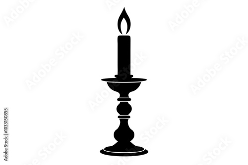 Candlestick Holder | isolated vector silhouette illustration on white background