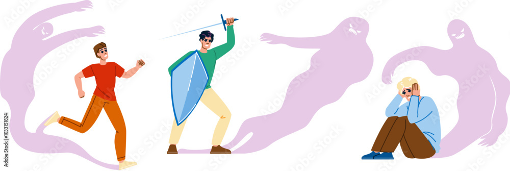 night man shadow fear vector. terror dread, unknown lurking, eerie paranoia night man shadow fear character. people flat cartoon illustration night man shadow fear vector. terror dread, unknown lurking, eerie paranoia night man shadow fear character. people flat cartoon illustration