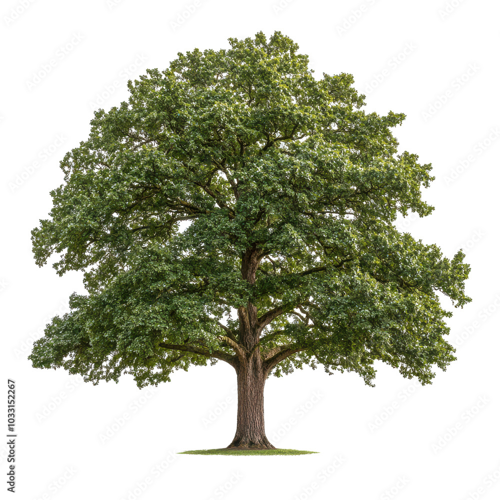 Fototapeta premium Lush green tree, white background
