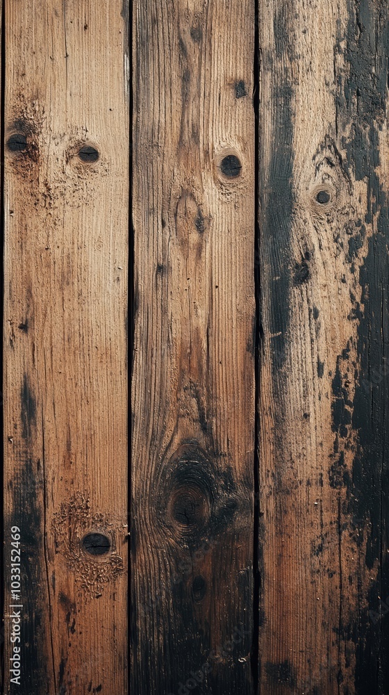 Obraz premium A rustic wooden plank texture background, high resolution with visible grains and knots, perfect for natural and earthy designs