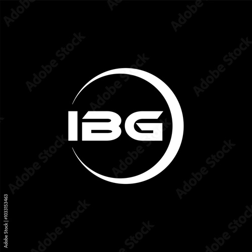 IBG letter logo design with white background in illustrator, vector logo modern alphabet font overlap style, calligraphy designs for logo, Poster, Invitation, etc. photo