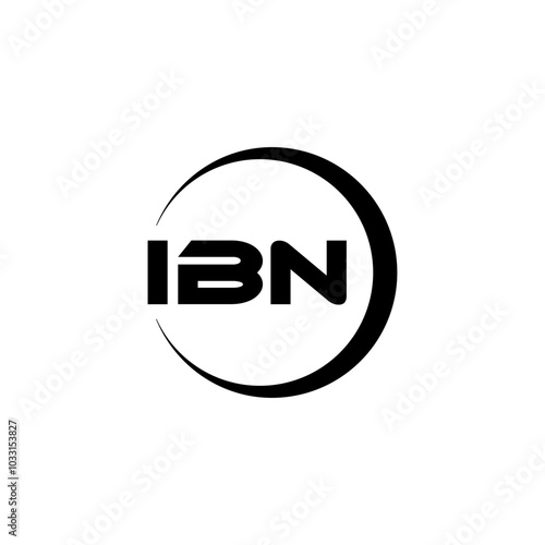 IBN letter logo design with white background in illustrator, vector logo modern alphabet font overlap style, calligraphy designs for logo, Poster, Invitation, etc.