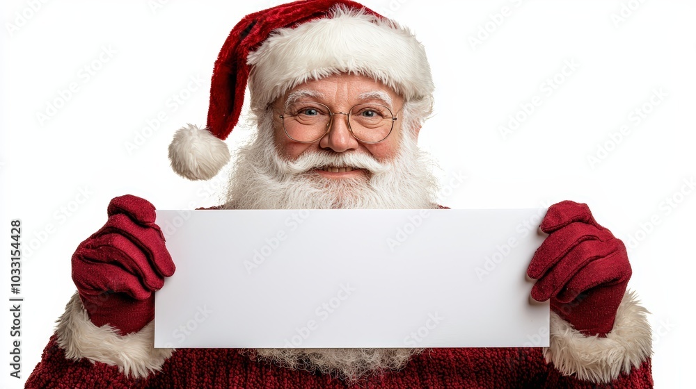 Naklejka premium Santa Claus holds sign