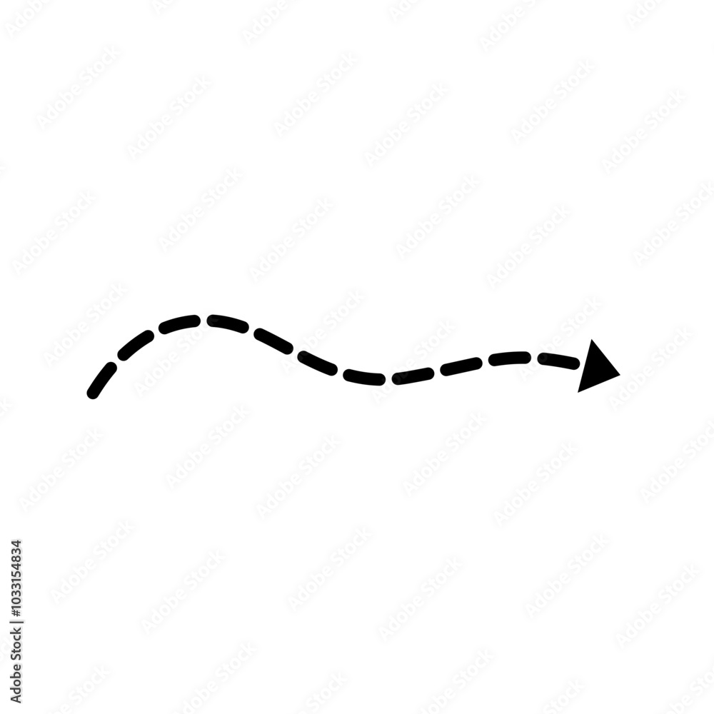 Naklejka premium Dash line arrows doodle