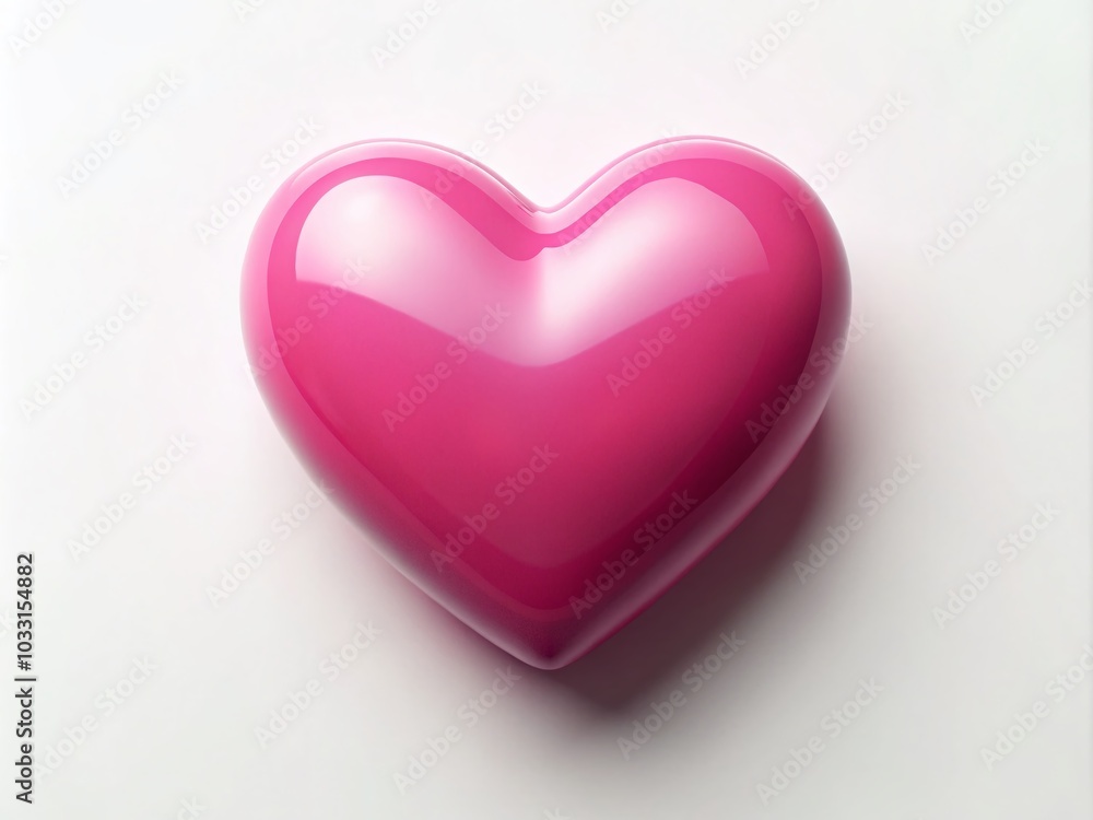 Pink Heart Illustration on White Background - Romantic Design for Love and Affection Themes Pink Heart Illustration on White Background - Romantic Design for Love and Affection Themes