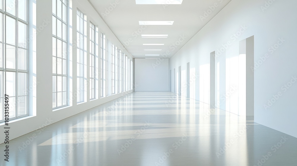 Bright Minimalist Interior with Large Windows Bright Minimalist Interior with Large Windows