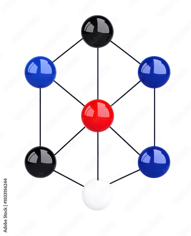 Molecular structure with colorful spheres. Molecular structure with colorful spheres.