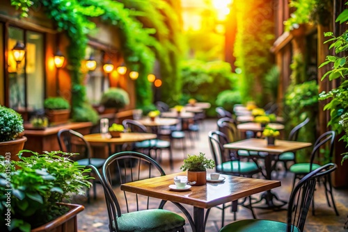 Reserve Cafe Icon with Tilt-Shift Photography for Cozy Hotel Experience