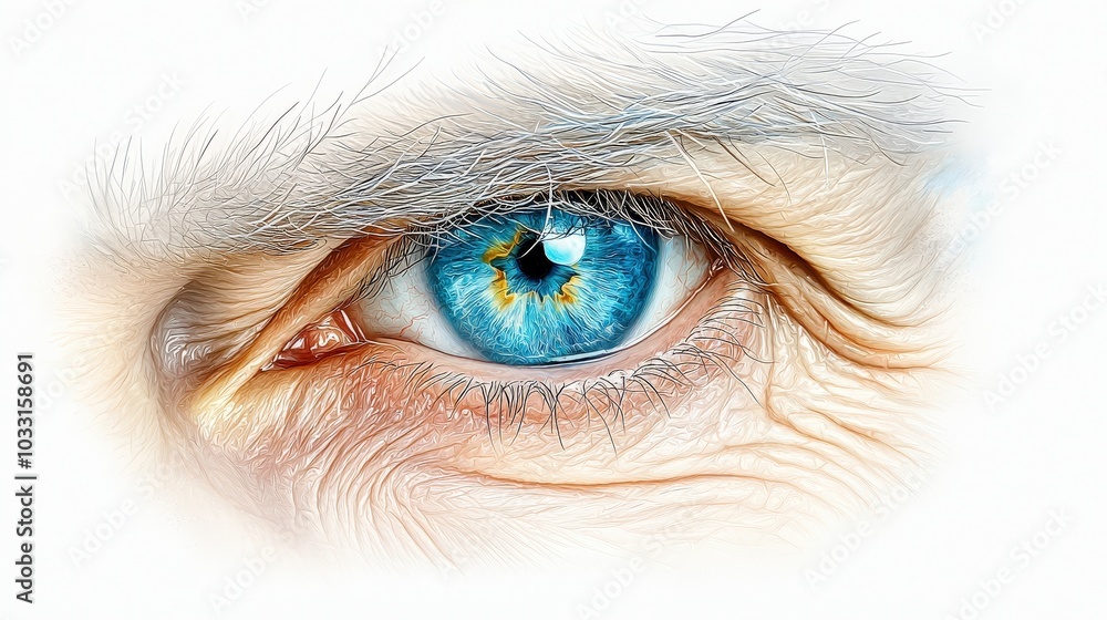 Detailed hyper-realistic portrait of an elderly person, highlighting every wrinkle, skin texture, and the depth of emotion in their eyes. Detailed hyper-realistic portrait of an elderly person, highlighting every wrinkle, skin texture, and the depth of emotion in their eyes.