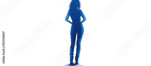 Blue Silhouette of a Woman