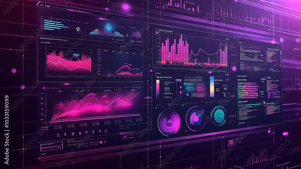 Fototapeta premium Sleek Digital Marketing Dashboard With Real-Time Analytics