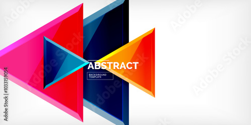 Abstract background - colorful triangles with 3d effect. Vector Illustration For Wallpaper, Banner, Background, Card, Book Illustration, landing page Free Download Abstract background - colorful triangles with 3d effect. Vector Illustration For Wallpaper, Banner, Background, Card, Book Illustration, landing page - GFXLoad