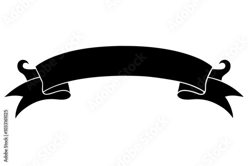 Banner Ribbon Scroll | isolated vector silhouette illustration on white background