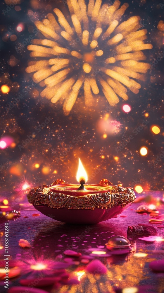 Banner design for diwali festival and podium,Diwali light decoration candle with fireworks,Stage,Product display Showcase design sparkle background,Deepavali,Dipavali,3D podium illustration. Banner design for diwali festival and podium,Diwali light decoration candle with fireworks,Stage,Product display Showcase design sparkle background,Deepavali,Dipavali,3D podium illustration.