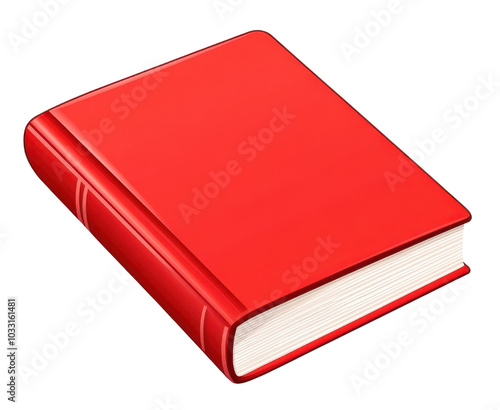 Red book on a white background