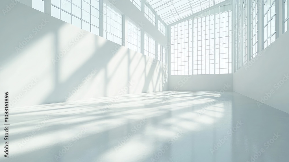 Fototapeta premium Bright and Spacious Empty Indoor Room with Natural Light