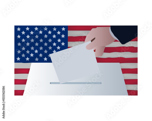 ballot box with flag ,Vote Vector Art, Icons