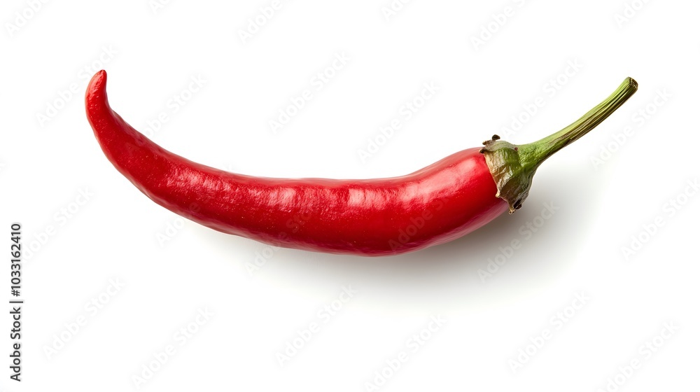 Red hot chili pepper isolated on a white background.