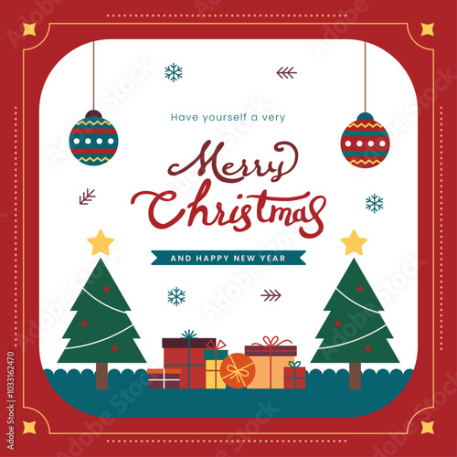 Christmas vintage and retro background for greeting card, banner, flyer, marketplace and social media template design. photo